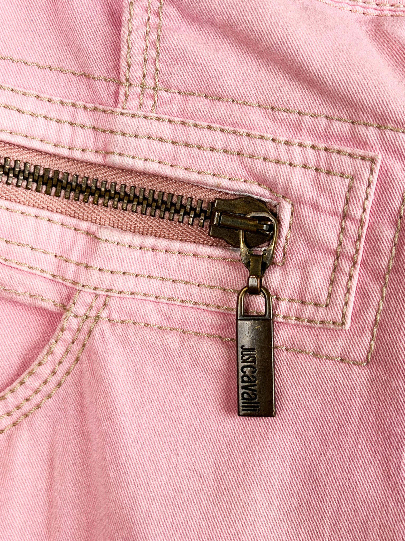 Just Cavalli 2000s Pink Moto Cargo Capri Pants - W32