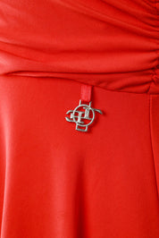 Enzo Loco Hot Pink Coral Dress with Serpent Gold Hardware