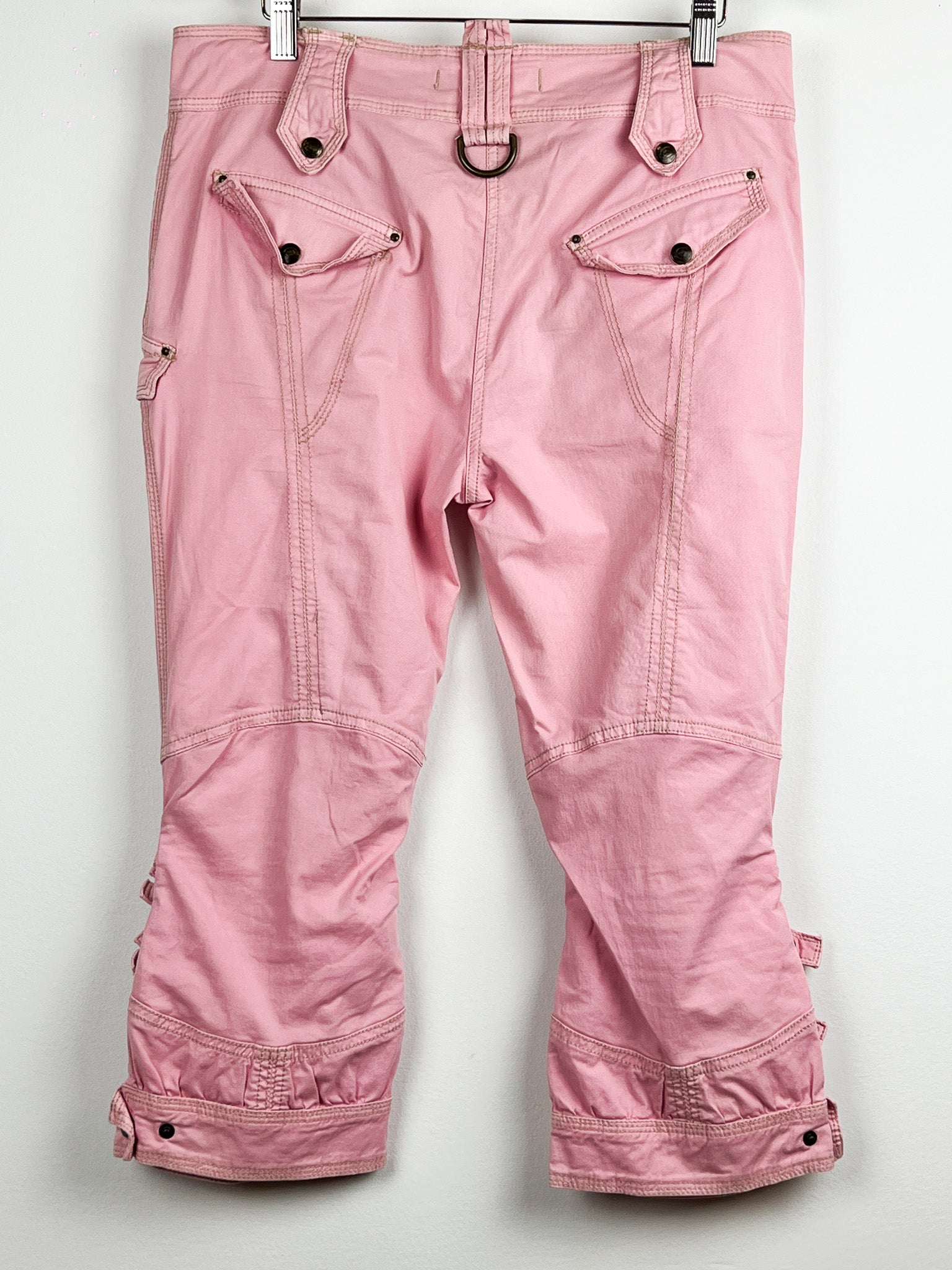Just Cavalli 2000s Pink Moto Cargo Capri Pants - W32