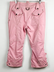 Just Cavalli 2000s Pink Moto Cargo Capri Pants - W32