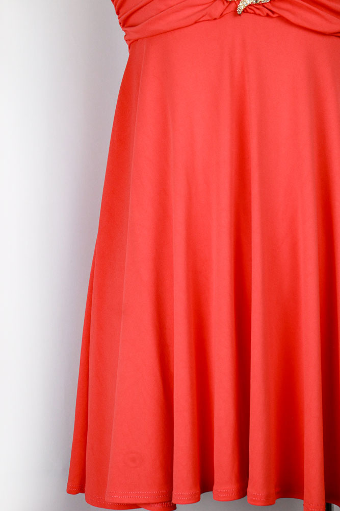 Enzo Loco Hot Pink Coral Dress with Serpent Gold Hardware