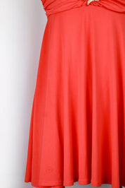 Enzo Loco Hot Pink Coral Dress with Serpent Gold Hardware