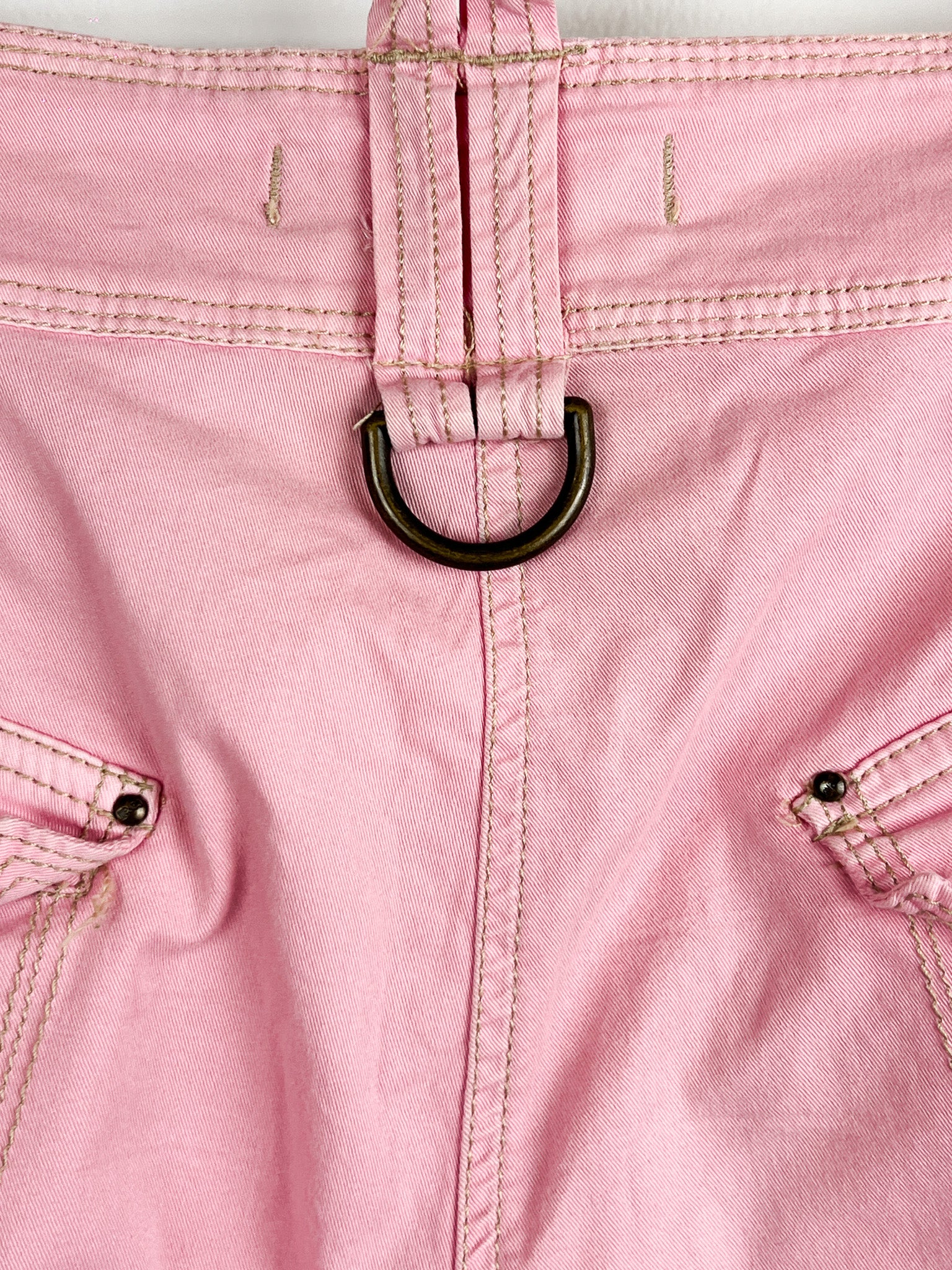 Just Cavalli 2000s Pink Moto Cargo Capri Pants - W32