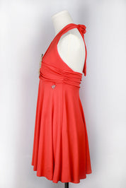 Enzo Loco Hot Pink Coral Dress with Serpent Gold Hardware