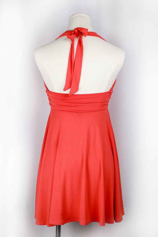 Enzo Loco Hot Pink Coral Dress with Serpent Gold Hardware
