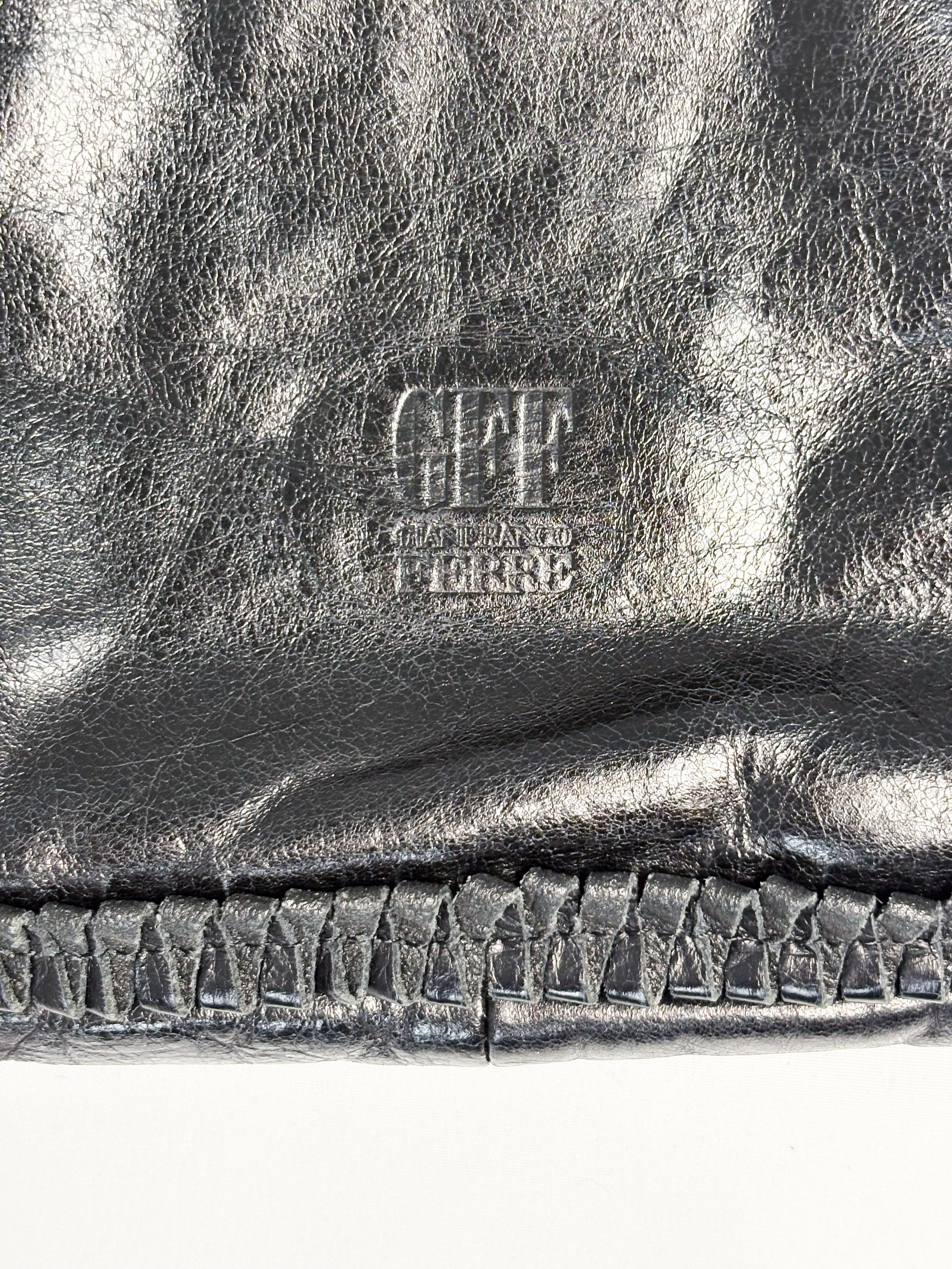 Gianfranco Ferré 2000s Black Woven Leather Top Handle Bag