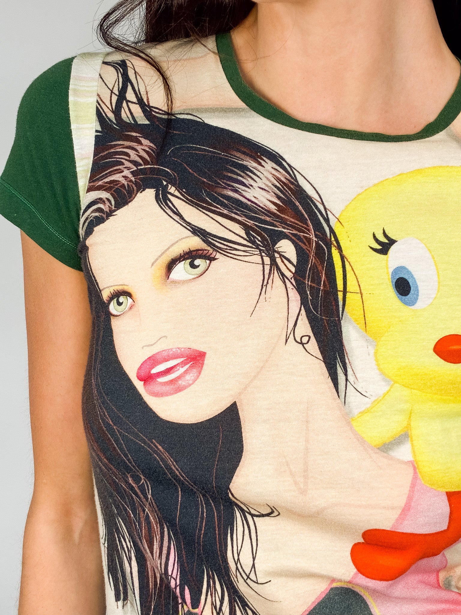 Custo Barcelona 2000s Tweety Illustrated Ringer Graphic Tee - S