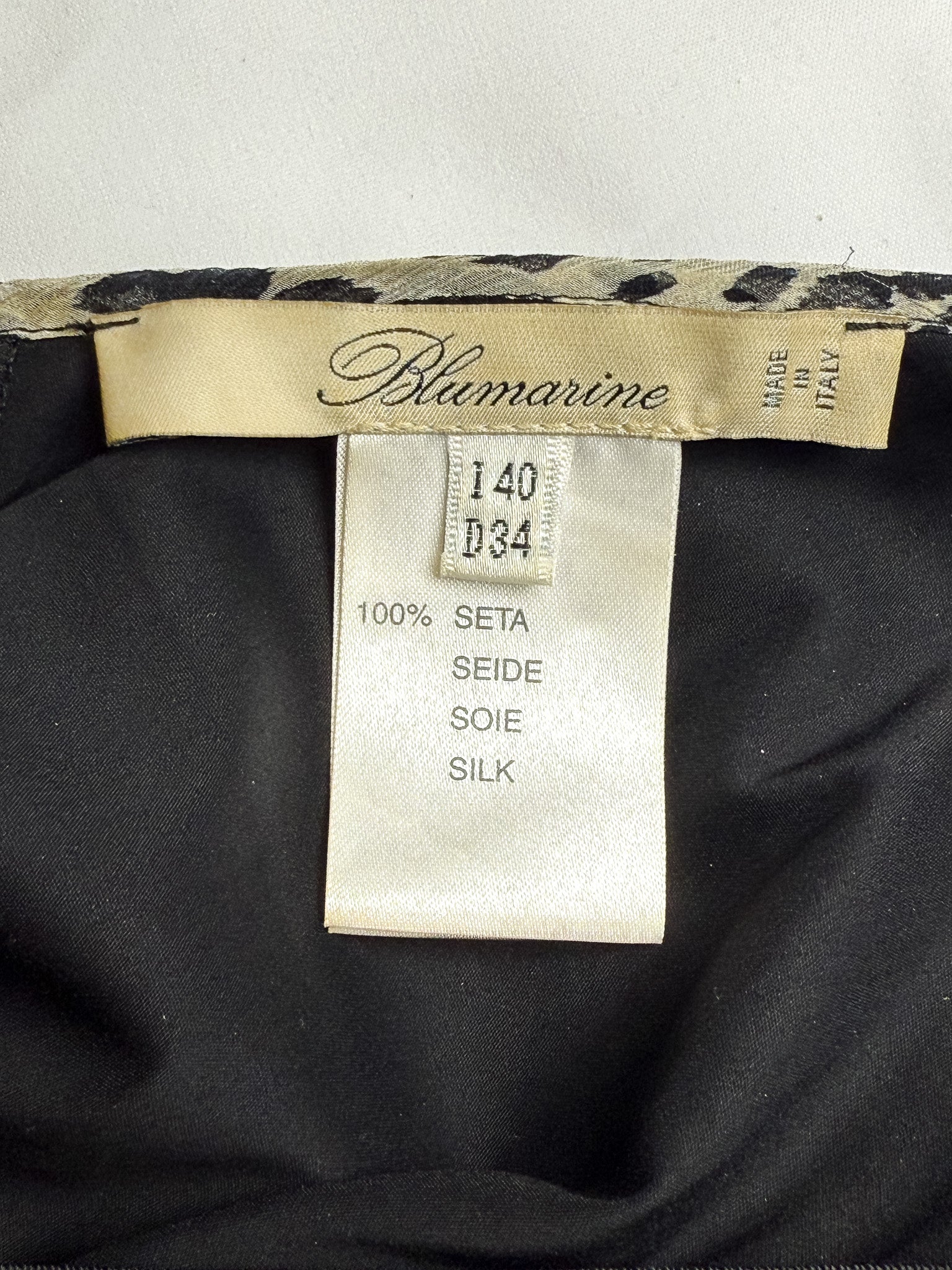 Blumarine 2000s Leopard Print Silk Slip Dress with Beaded Trim - XS