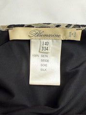 Blumarine 2000s Leopard Print Silk Slip Dress with Beaded Trim - XS