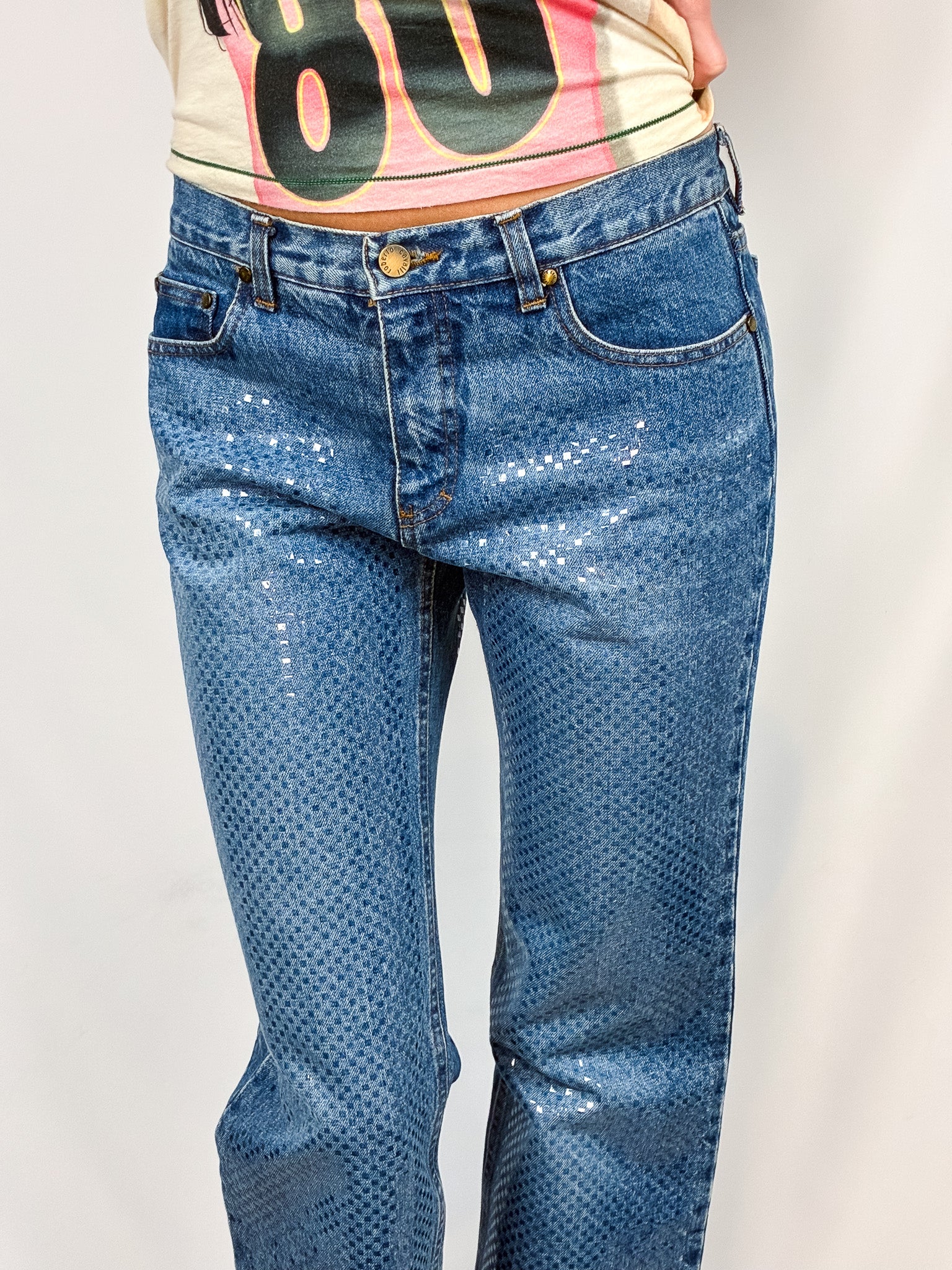 Roberto Cavalli 2000s Crystal Rhinestone Allover Jeans - W32