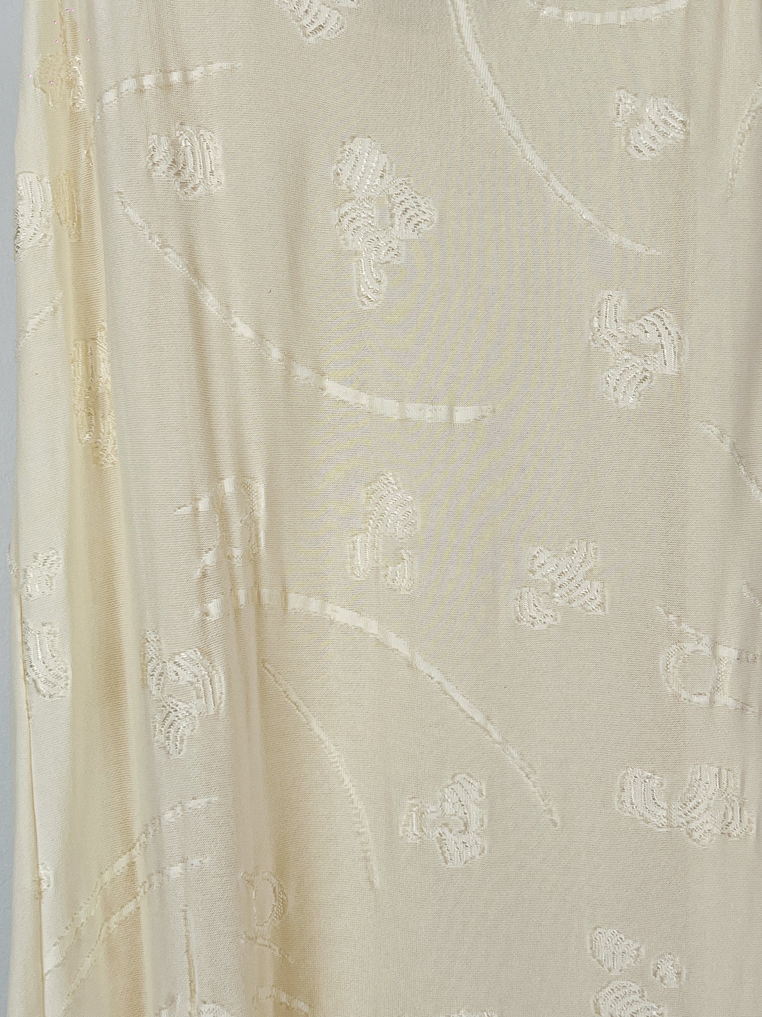 Poi by Krizia 1990s Cream Burnout Floral Maxi Dress - M