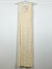 Poi by Krizia 1990s Cream Burnout Floral Maxi Dress - M