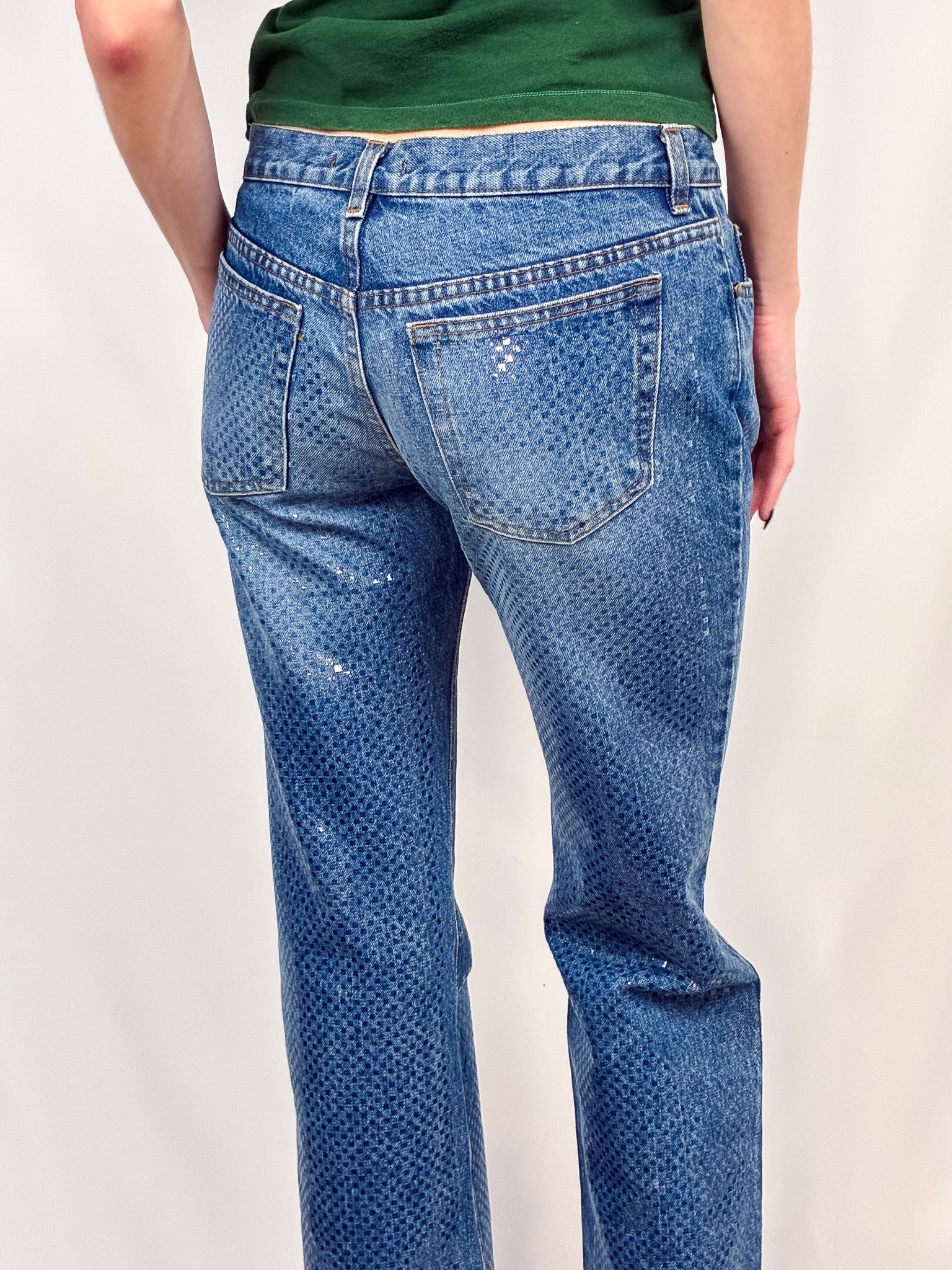 Roberto Cavalli 2000s Crystal Rhinestone Allover Jeans - W32