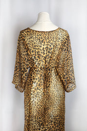 La Perla 2000s Leopard Print Sheer Maxi Kaftan Dress