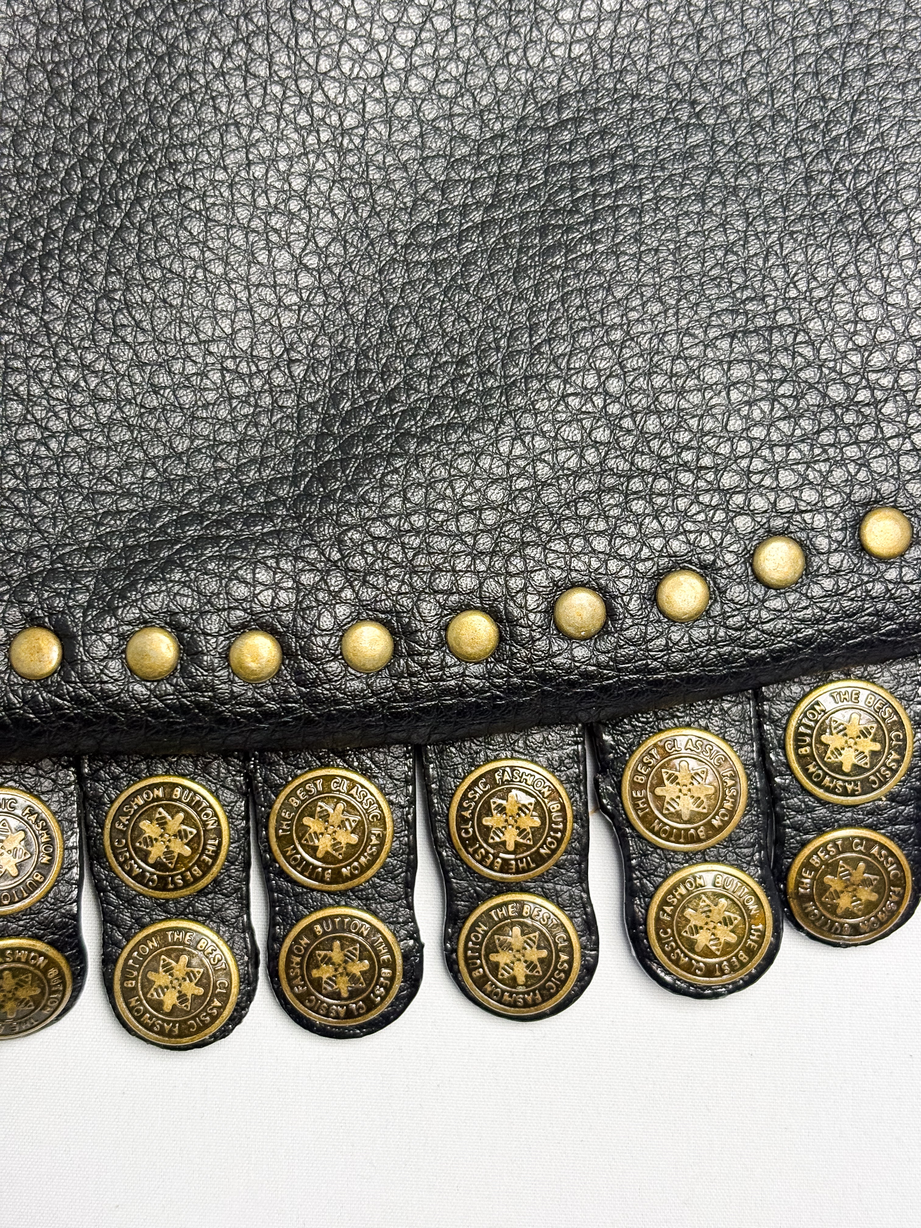 Campomaggi 2000s Black Leather Dome Stud Crescent Tote Bag