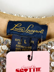 Luisa Spagnoli 1990s Silver Sequin Cami Top - M/L