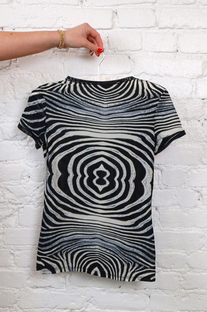 Just Cavalli 2005 Zebra Print Stretch Tee