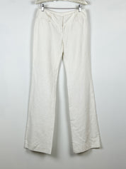 Maurizio Pecoraro Milano 2000s Ivory Cotton Jacquard Flare Trousers - IT 42