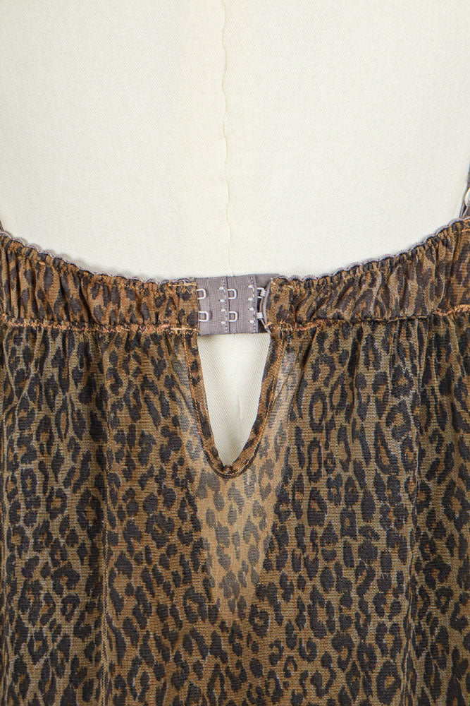 D&G 2000s Cheetah Babydoll Slip with Floral Lace Trim