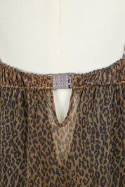 D&G 2000s Cheetah Babydoll Slip with Floral Lace Trim