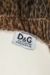 D&G 2000s Cheetah Babydoll Slip with Floral Lace Trim