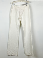 Maurizio Pecoraro Milano 2000s Ivory Cotton Jacquard Flare Trousers - IT 42