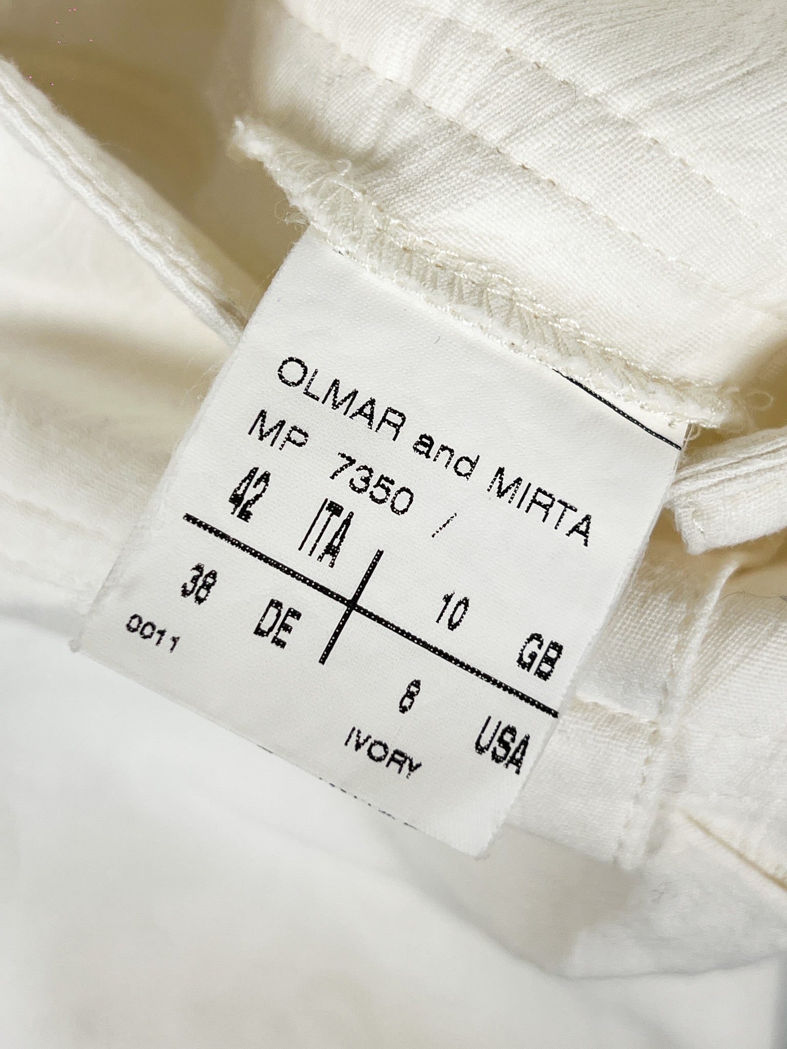 Maurizio Pecoraro Milano 2000s Ivory Cotton Jacquard Flare Trousers - IT 42