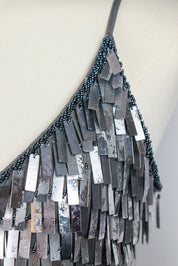 Y2K Silver Rectangular Sequin Mini Dress