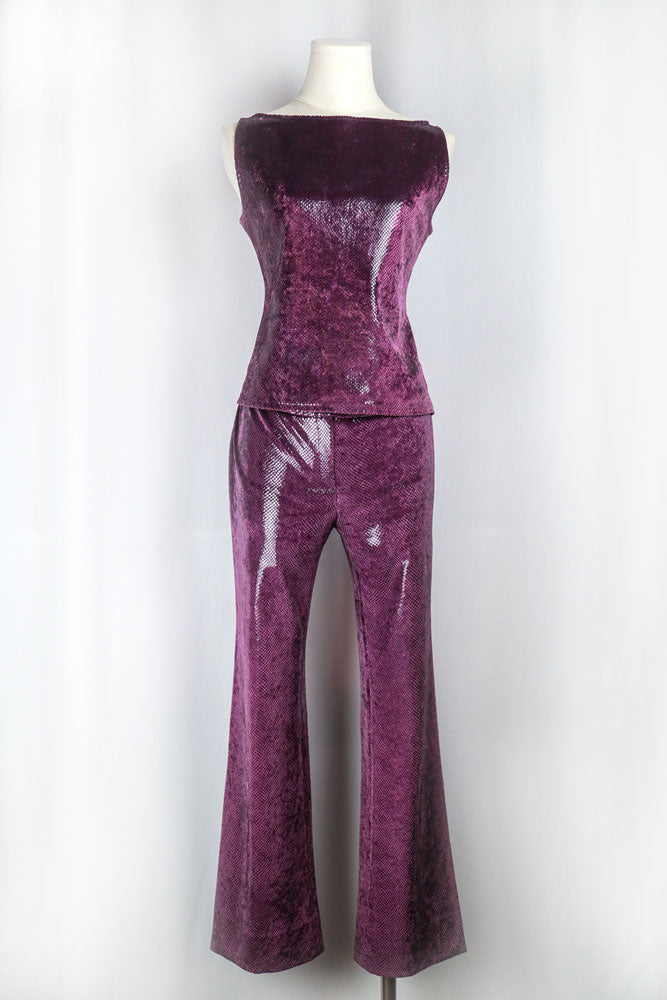 Blugirl Blumarine Metallic Purple Snakeskin Set
