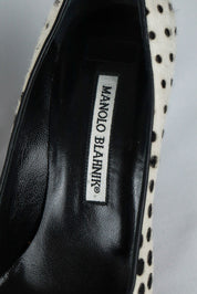Manolo Blahnik Black & White Ponyhair Dot Pumps