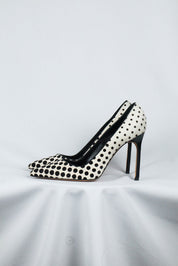 Manolo Blahnik Black & White Ponyhair Dot Pumps