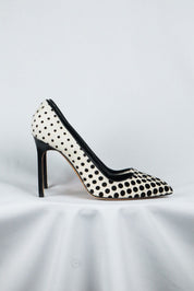 Manolo Blahnik Black & White Ponyhair Dot Pumps