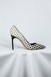 Manolo Blahnik Black & White Ponyhair Dot Pumps