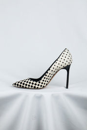 Manolo Blahnik Black & White Ponyhair Dot Pumps