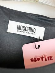 Moschino Cheap and Chic 2000s Black Piano Key Pleated Hem Shift Dress - IT 42