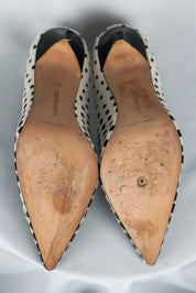 Manolo Blahnik Black & White Ponyhair Dot Pumps