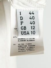 Moschino Cheap and Chic 2000s White Cotton Rosette Neckline Shift Dress - L