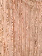 Patrizia Pepe Sera 2000s Blush Feather-Fringe Pencil Skirt with Beaded Waistband - M