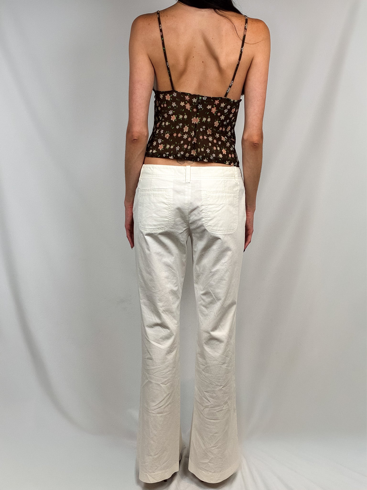 Occhi Verdi by La Perla 2000s Brown Floral Mesh Cami - S/M