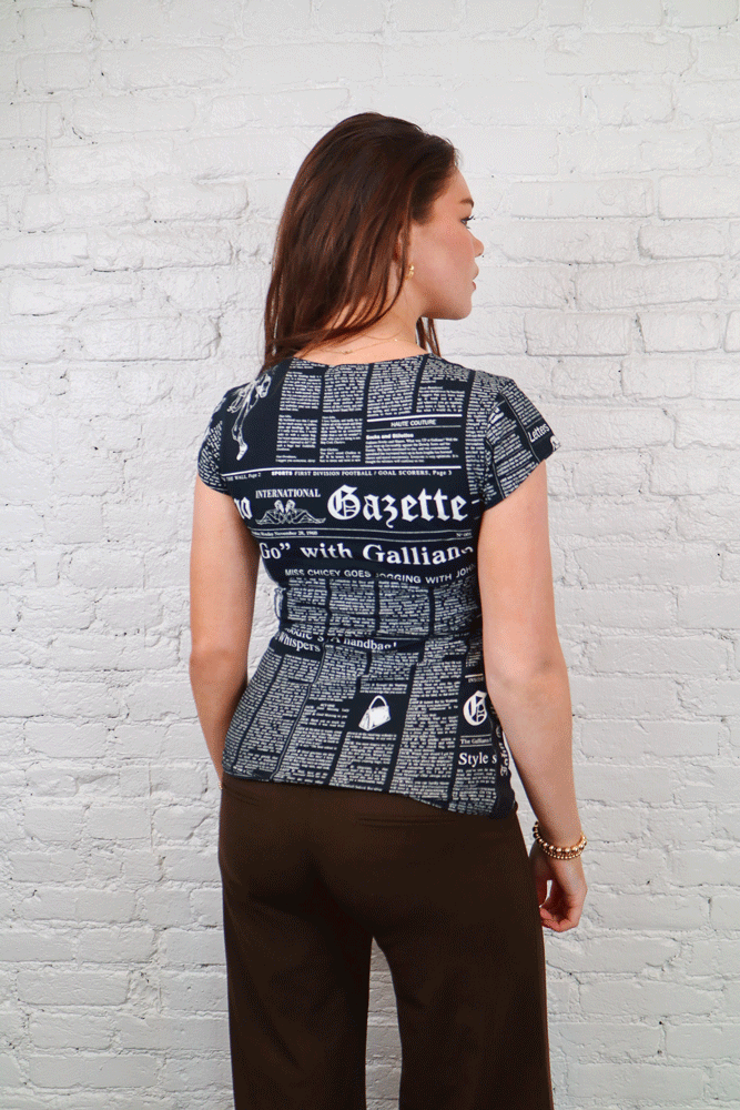 John Galliano News Paper Tee