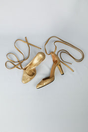 Gucci Gold Rouched Heels