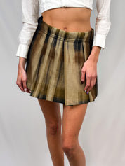 Plein Sud Jeans 1990s Earthy Mohair Pleated Mini Skirt - S