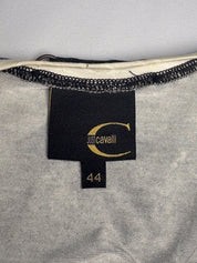 Just Cavalli 2000s Black & Cream Baroque Print Tee - M