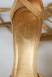 Gucci Gold Rouched Heels