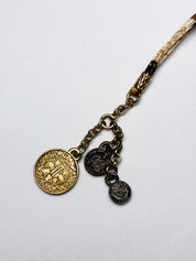 Roberto Cavalli 2000s Gold Tiger Print Coin Charm Cami - S