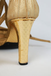 Gucci Gold Rouched Heels