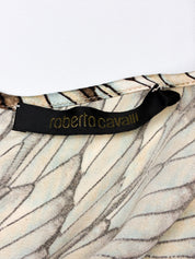 Roberto Cavalli 2000s Butterfly Wing Scale Print Silk Cami - S/M