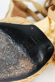 Gucci Gold Rouched Heels