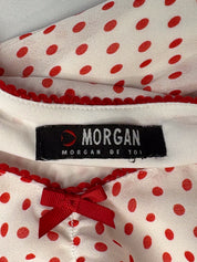 Morgan de Toi 2000s Red Polka Dot Ruffle Hem Dress - XS/S