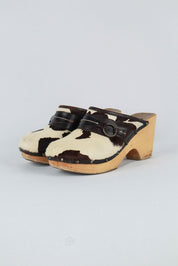 Dolce & Gabbana 2000s Cow Print Ponyhair Clogs